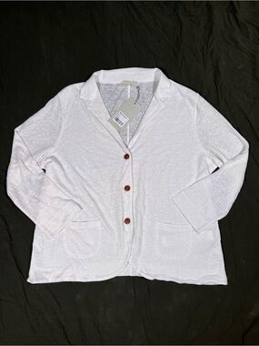 Poetry Light Weight Buttoned Cardigan 100% Linen Womens Size US 12